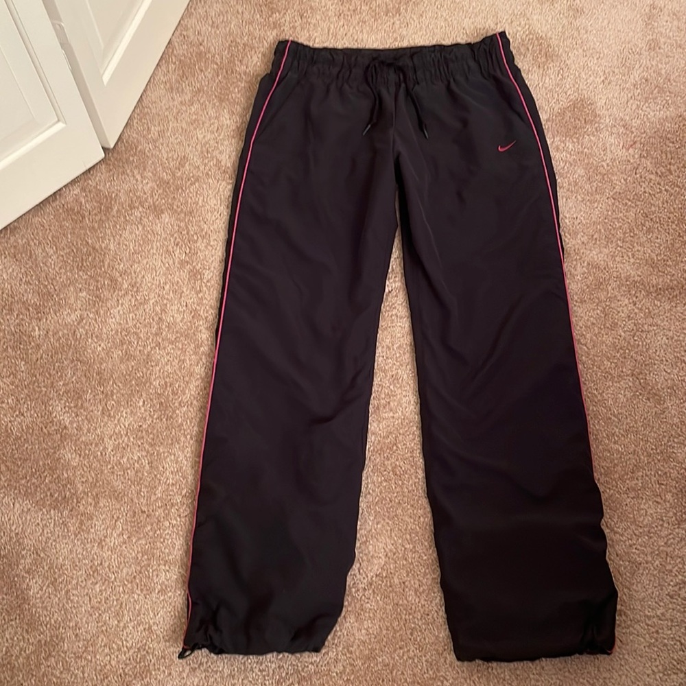 Nike Black Track Pants with Pink Accents